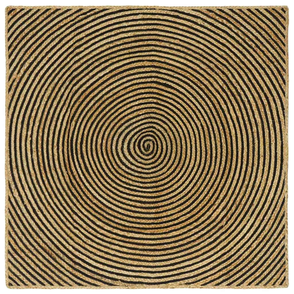 Tæppe Naturlig og sort 120 x 120 cm Jute billede