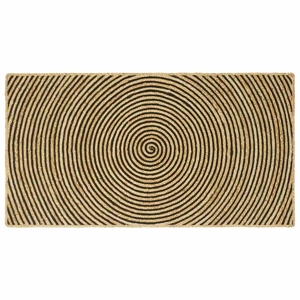 Tæppe Naturlig og sort 100 x 200 cm Jute billede