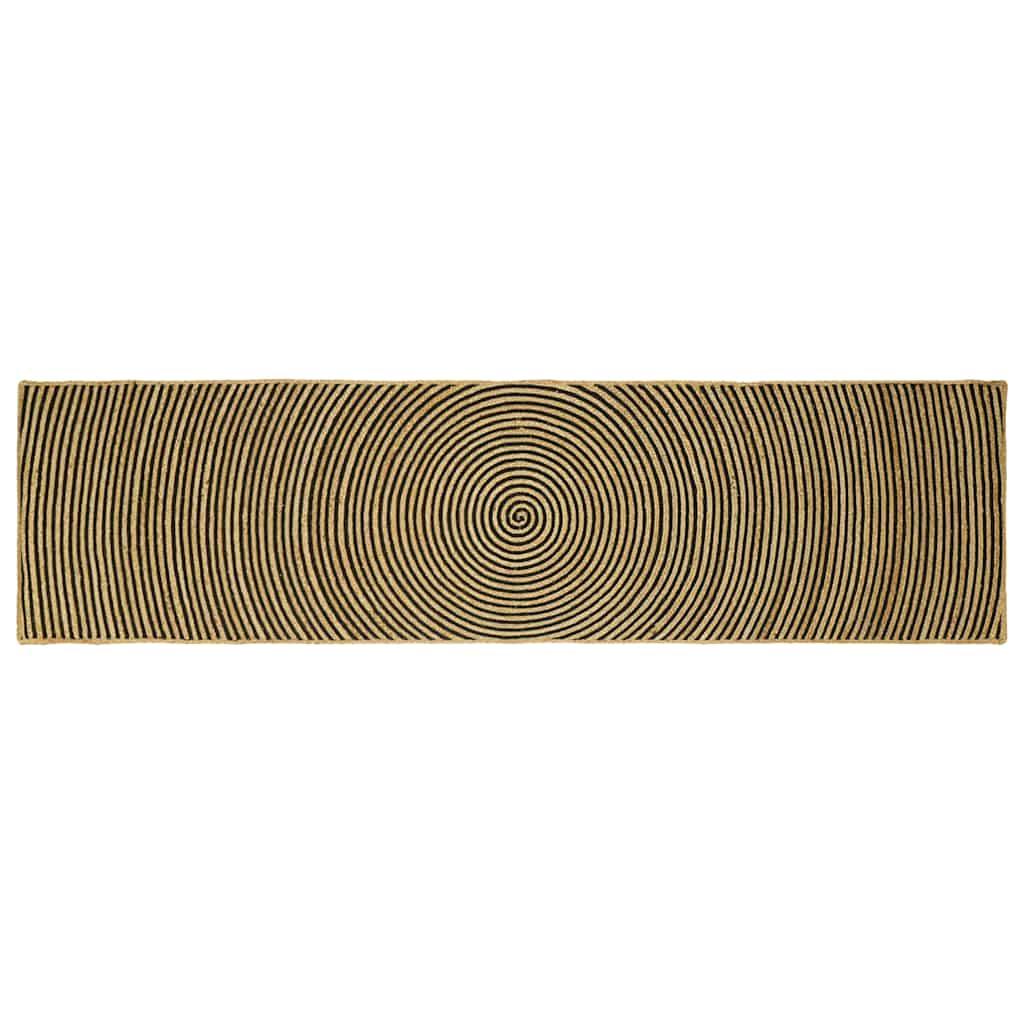 Tæppe Naturlig og sort 80 x 300 cm Jute billede