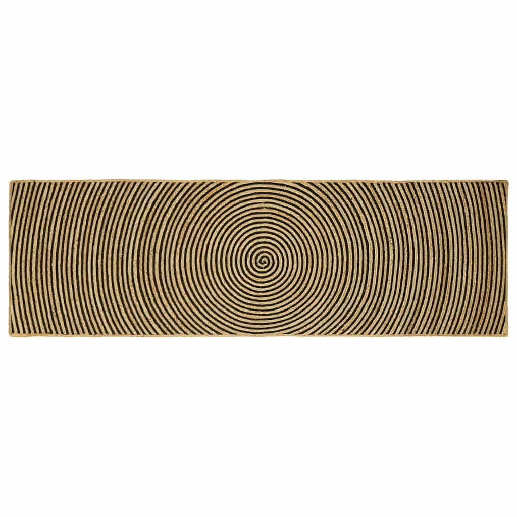 Tæppe Naturlig og sort 80 x 250 cm Jute billede