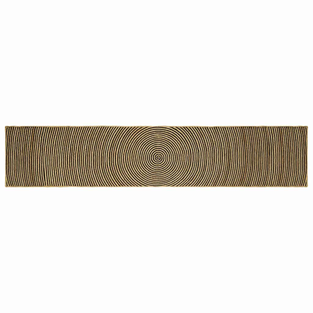 Tæppe Naturlig og sort 60 x 400 cm Jute billede
