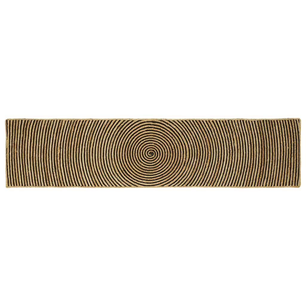 Tæppe Naturlig og sort 60 x 250 cm Jute billede