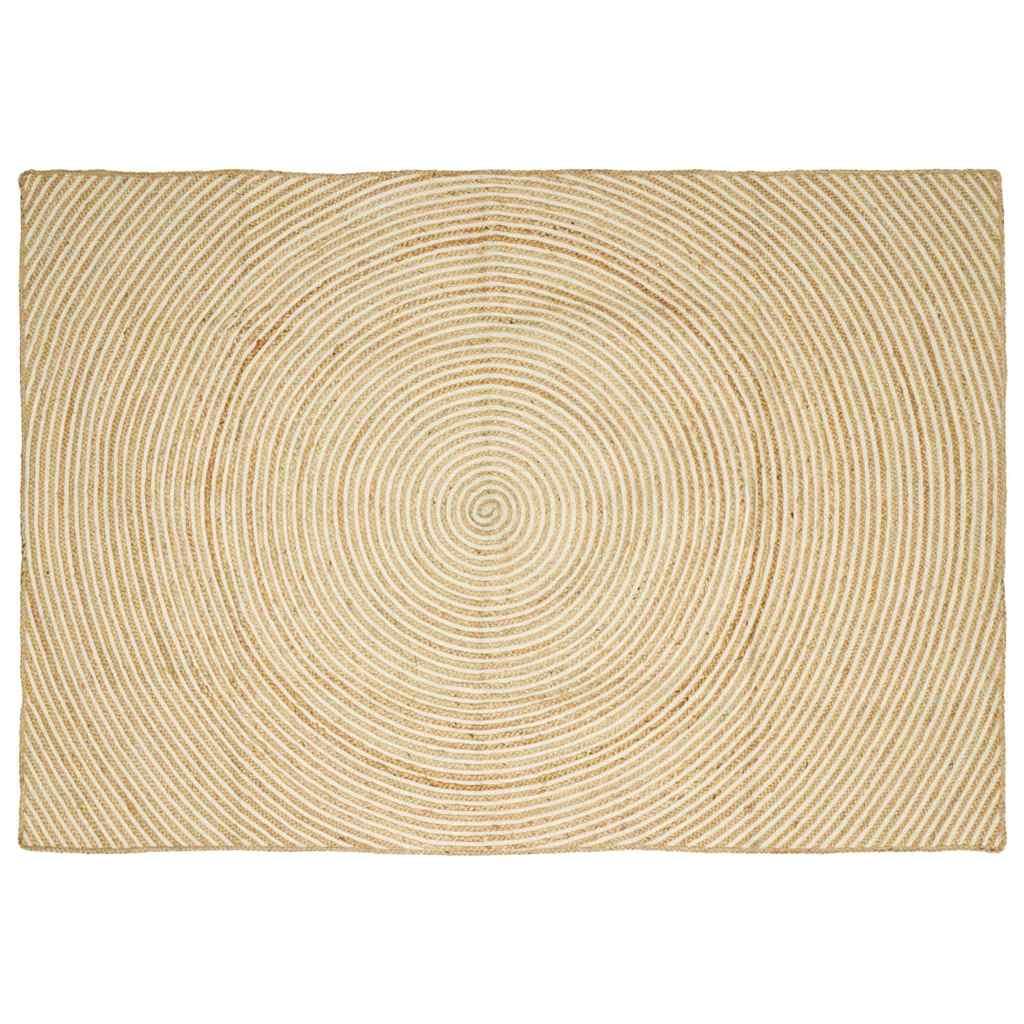Tæppe Natur og hvid 160 x 230 cm Jute billede