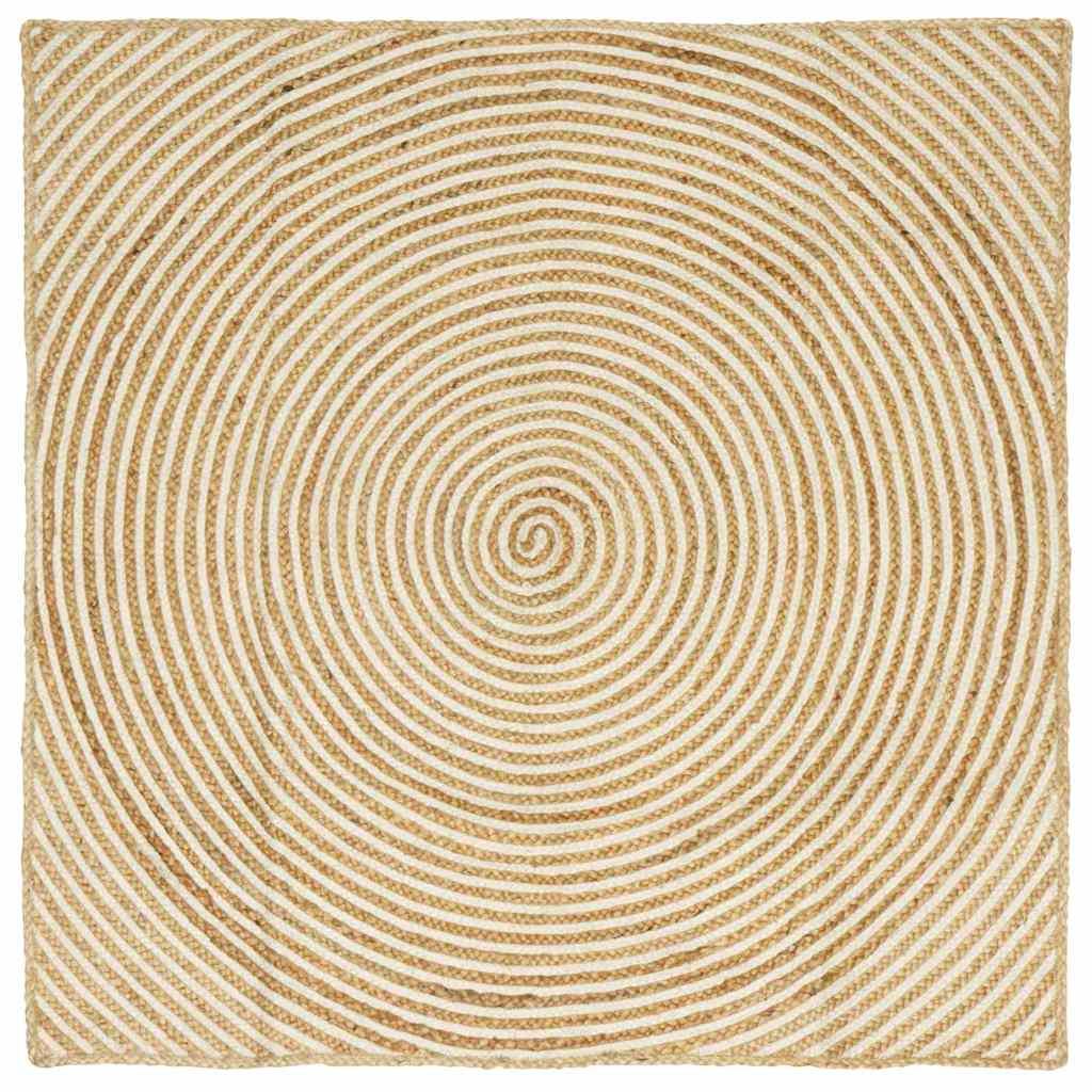 Tæppe Natur og hvid 160 x 160 cm Jute billede