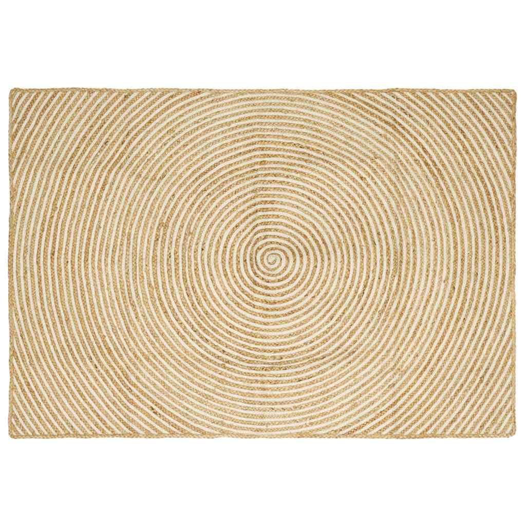 Tæppe Natur og hvid 120 x 170 cm Jute billede