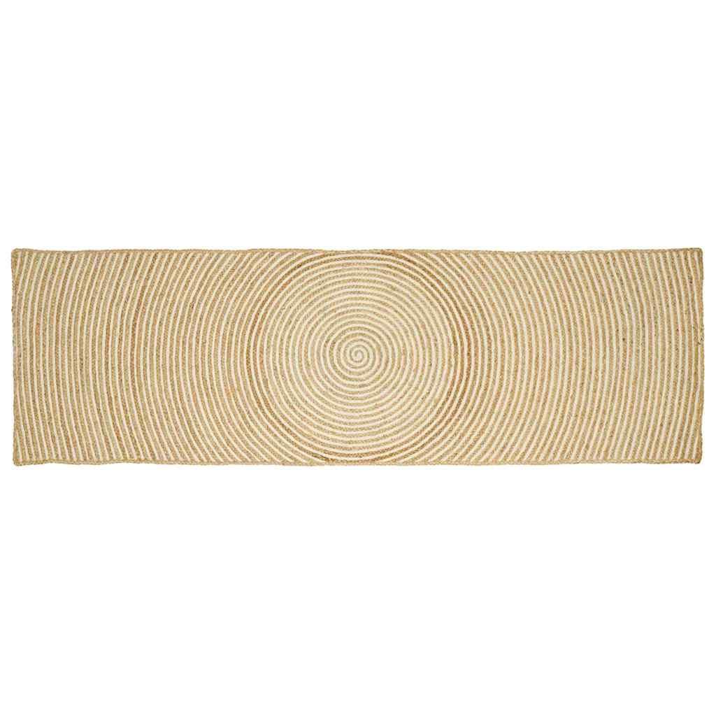 Tæppe Natur og hvid 80 x 300 cm Jute billede