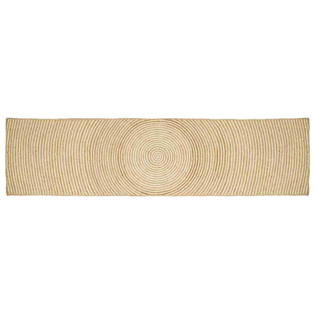 Tæppe Natur og hvid 60 x 400 cm Jute billede