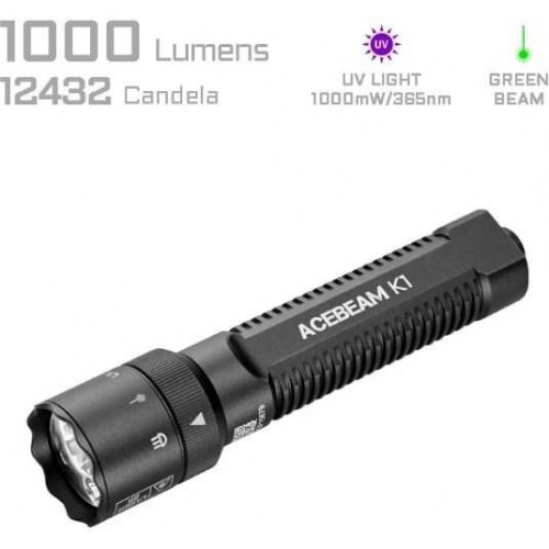 AceBeam K1 lommelygte - sort, 1.000 lm, IP68