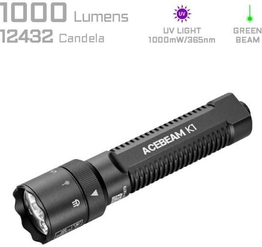 AceBeam K1 lommelygte - sort, 1.000 lm, IP68