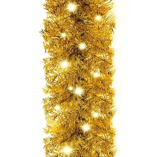 Juleguirlande med LED-lys 5 m guldfarvet