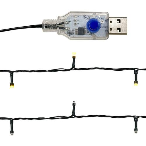 Juleguirlande med LED-lys 10 m guldfarvet
