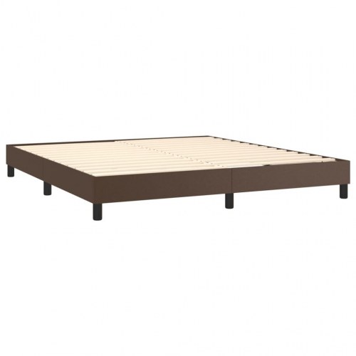 Boxspring sengeramme 180x200 cm i kunstlæder - brun