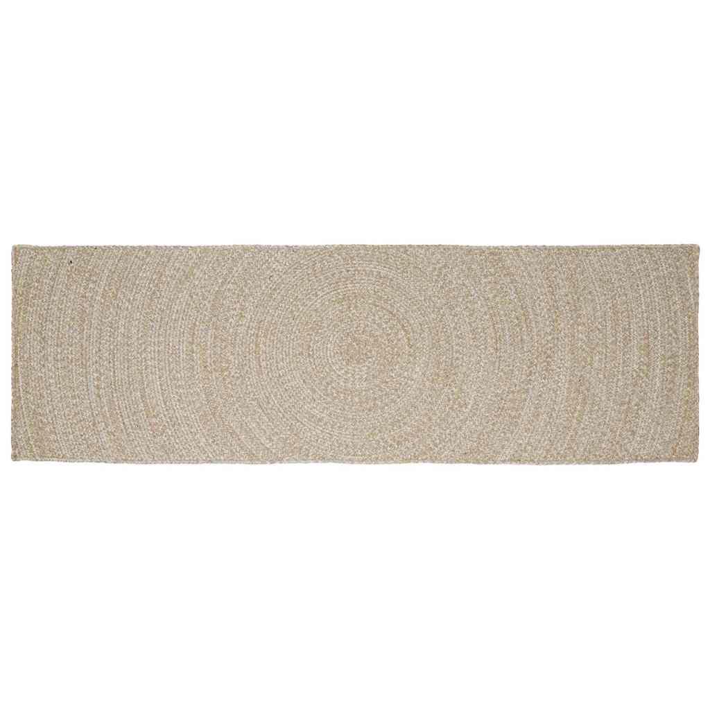 Tæppe Natur og hvid 80 x 300 cm Jute billede