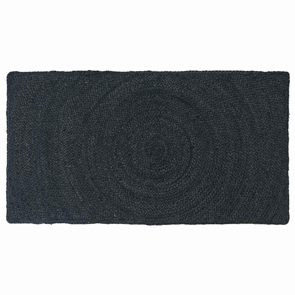 Tæppe Mørkegrå 60 x 110 cm Jute billede