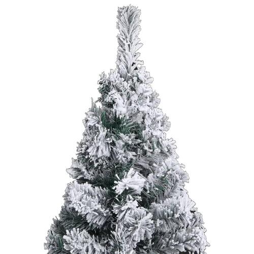 Smalt kunstigt juletræ med sne 120 cm PVC grøn