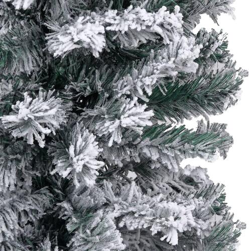 Smalt kunstigt juletræ med sne 120 cm PVC grøn