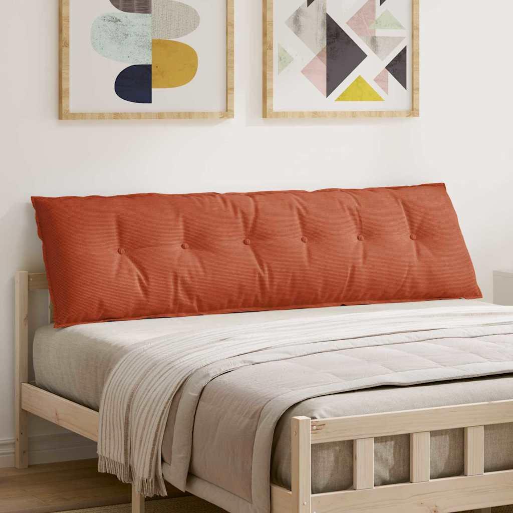 Rygpude Rød orange 180 x 50 cm Velourstof billede
