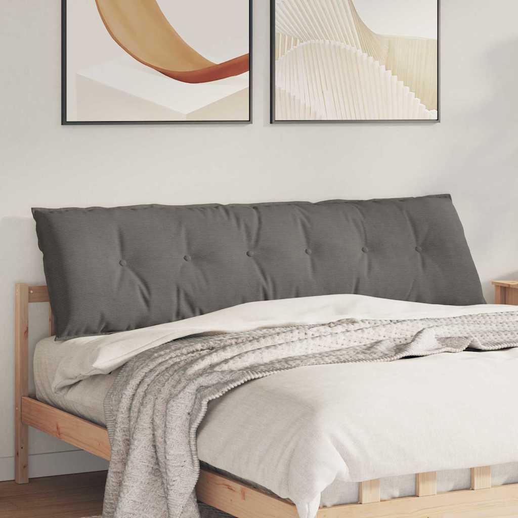 Rygpude Lysegrå 180 x 50 cm Velourstof billede