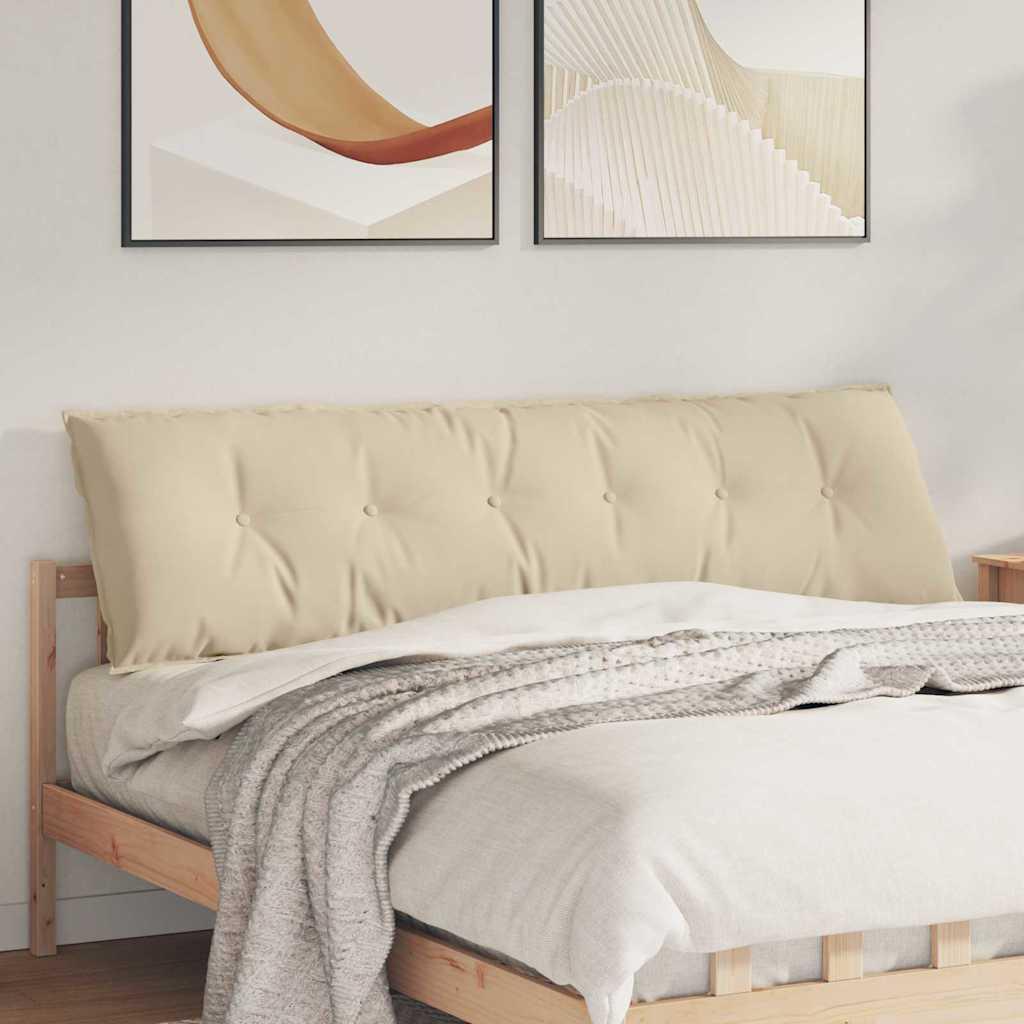 Rygpude Creme 180 x 50 cm Mikrofiberstof billede