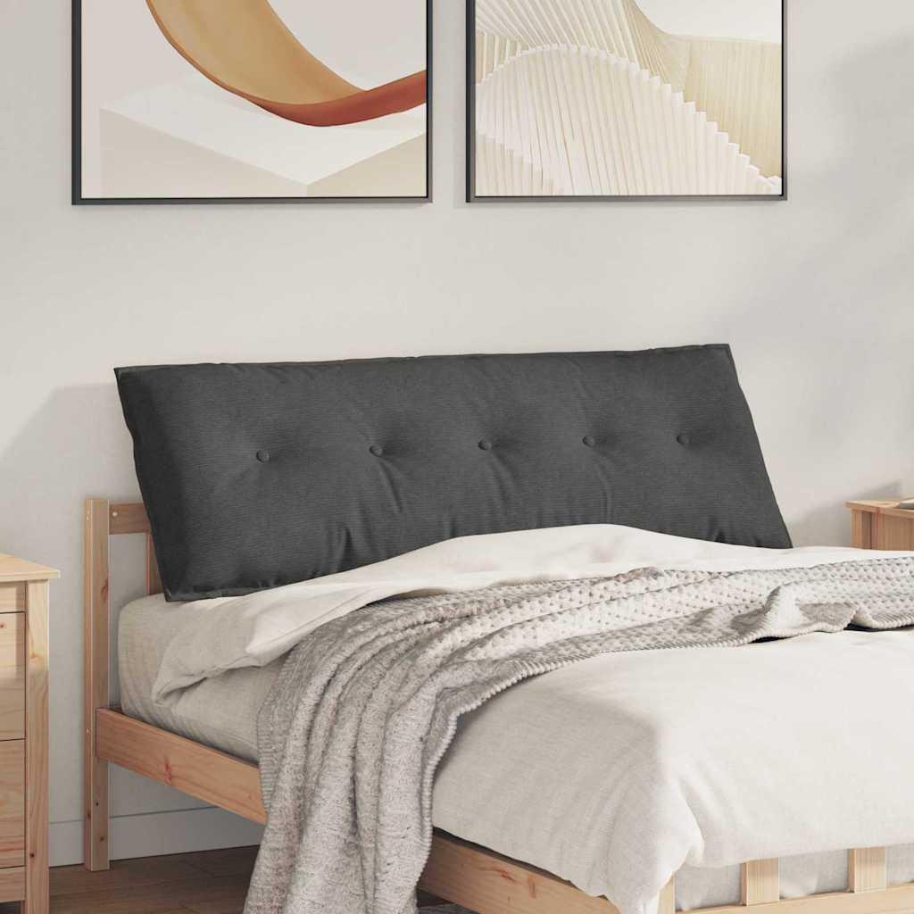 Rygpude Mørkegrå 140 x 50 cm Velourstof billede