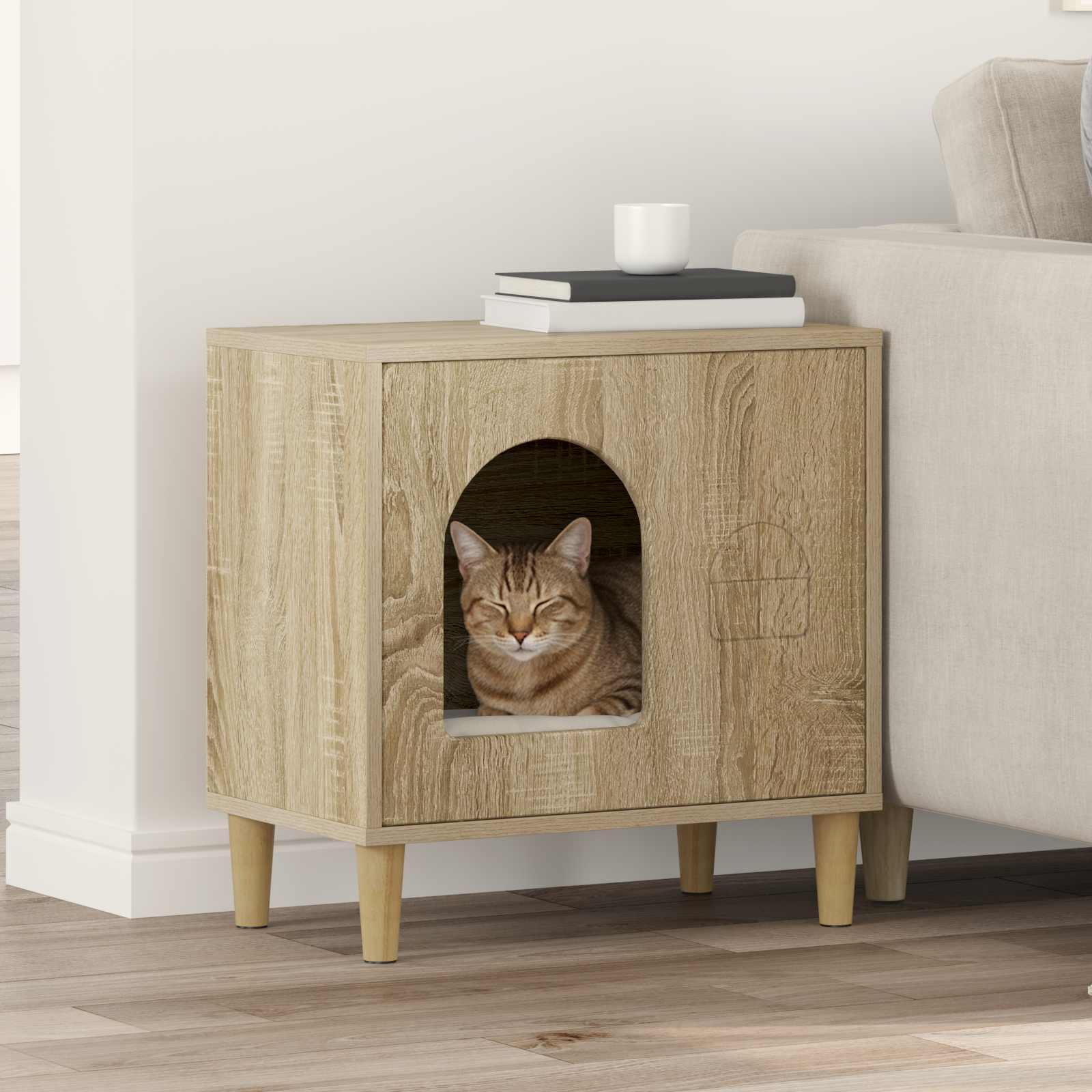 Kat Hus Sonoma 51 x 30 x 52 cm Konstrueret træ billede