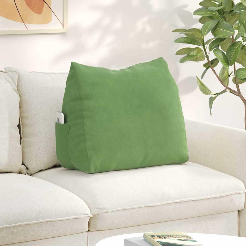Rygpude Lys grøn 60 x 20 x 50 cm Velourstof billede