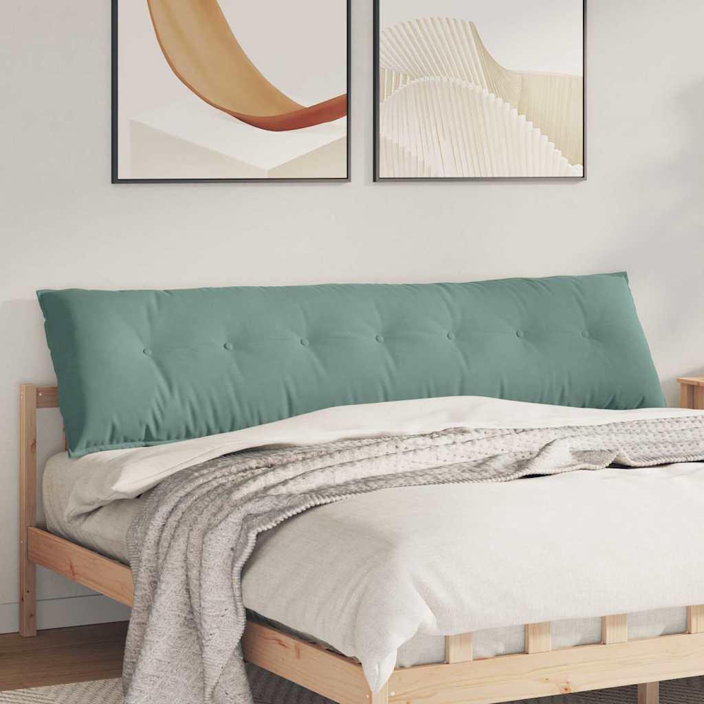 Rygpude Havgrøn 200 x 50 cm Velourstof billede