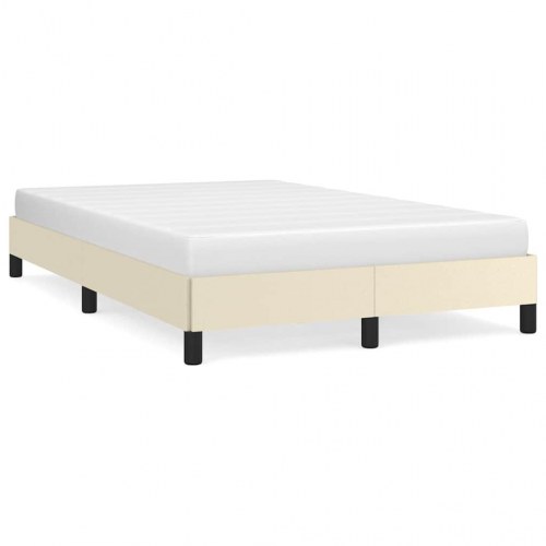 Sengeramme i kunstlæder 120×190 cm - cremefarvet enkeltseng