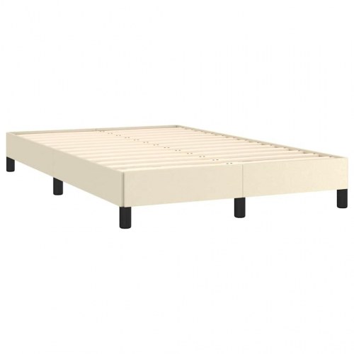 Sengeramme i kunstlæder 120×190 cm - cremefarvet enkeltseng