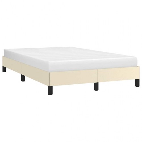 Sengeramme i kunstlæder 120×190 cm - cremefarvet enkeltseng