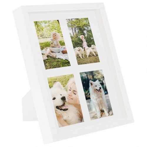 3D-billedrammer 3 stk. 28x35 cm til 4x(10x15 cm) billede hvid
