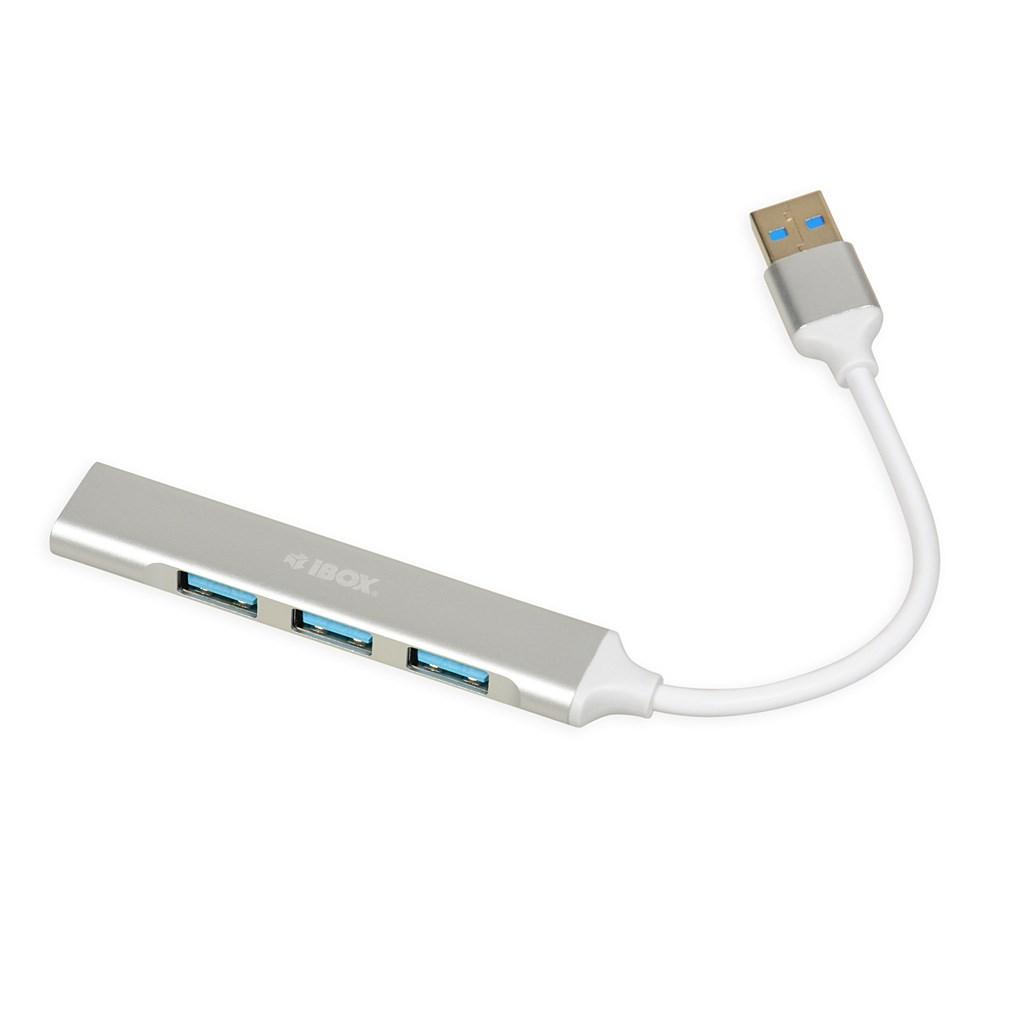iBOX USB-hub - 1x USB 3.0 + 3x USB 2.0, hvid billede