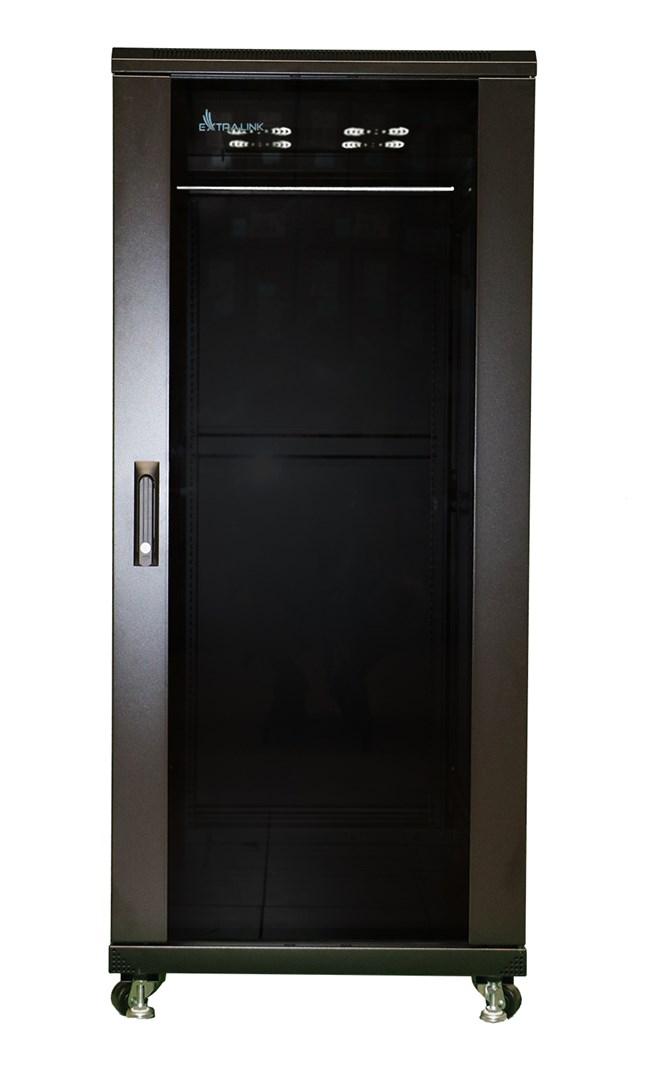Extralink rackskab 32U 600×600 - fritstående, sort billede