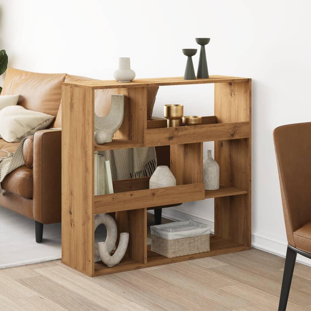 Rumdeler 100x33x94,5 cm konstrueret træ egetræsfarve billede