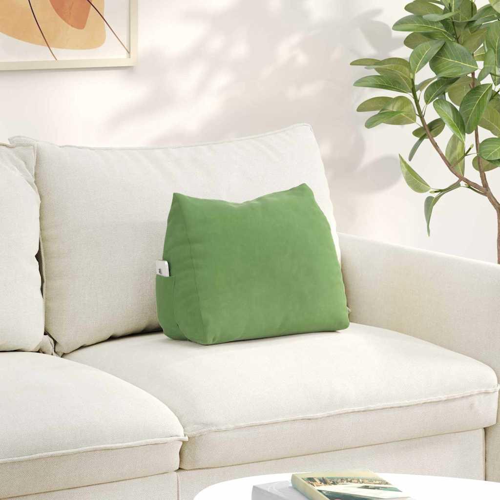 Rygpude Lys grøn 45 x 20 x 35 cm Velourstof billede