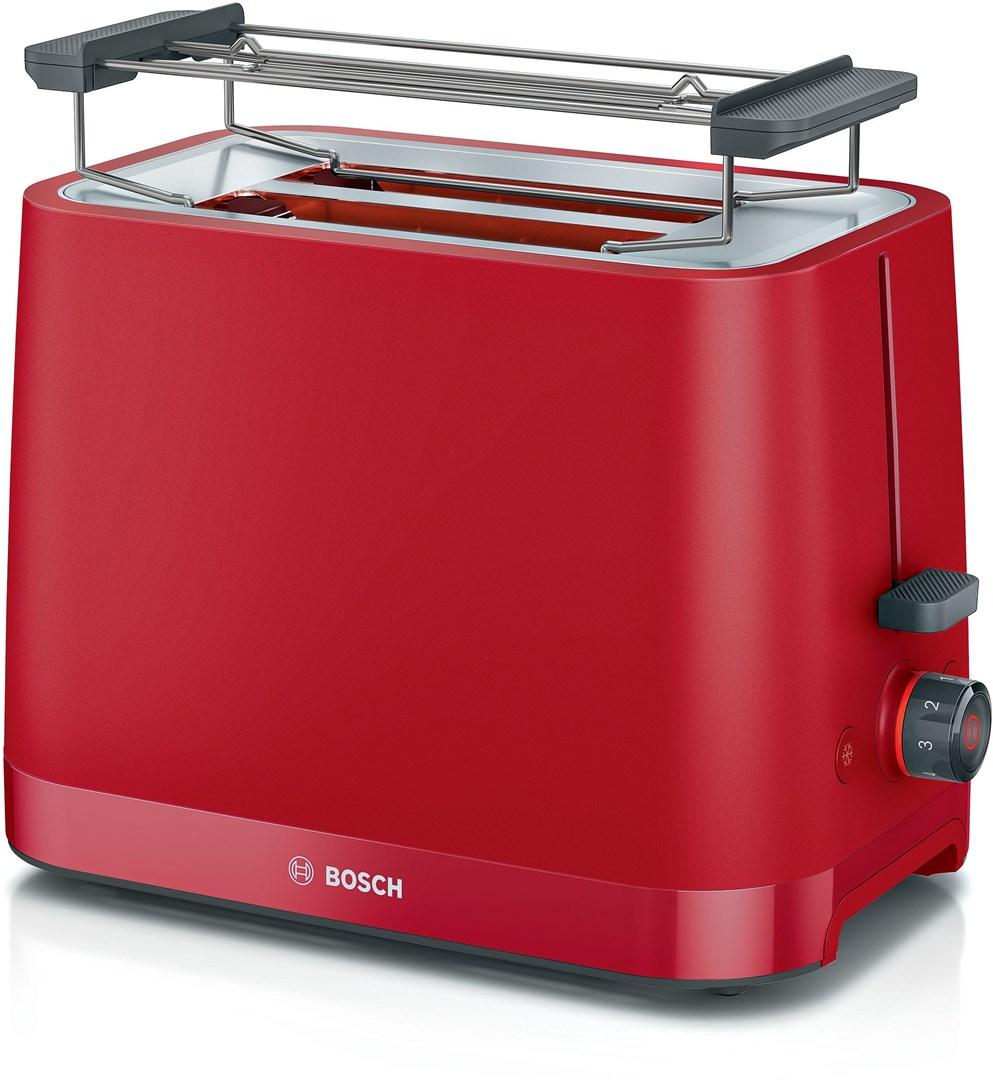Bosch TAT3M124 brødrister - 2 skiver, 950 W, rød billede