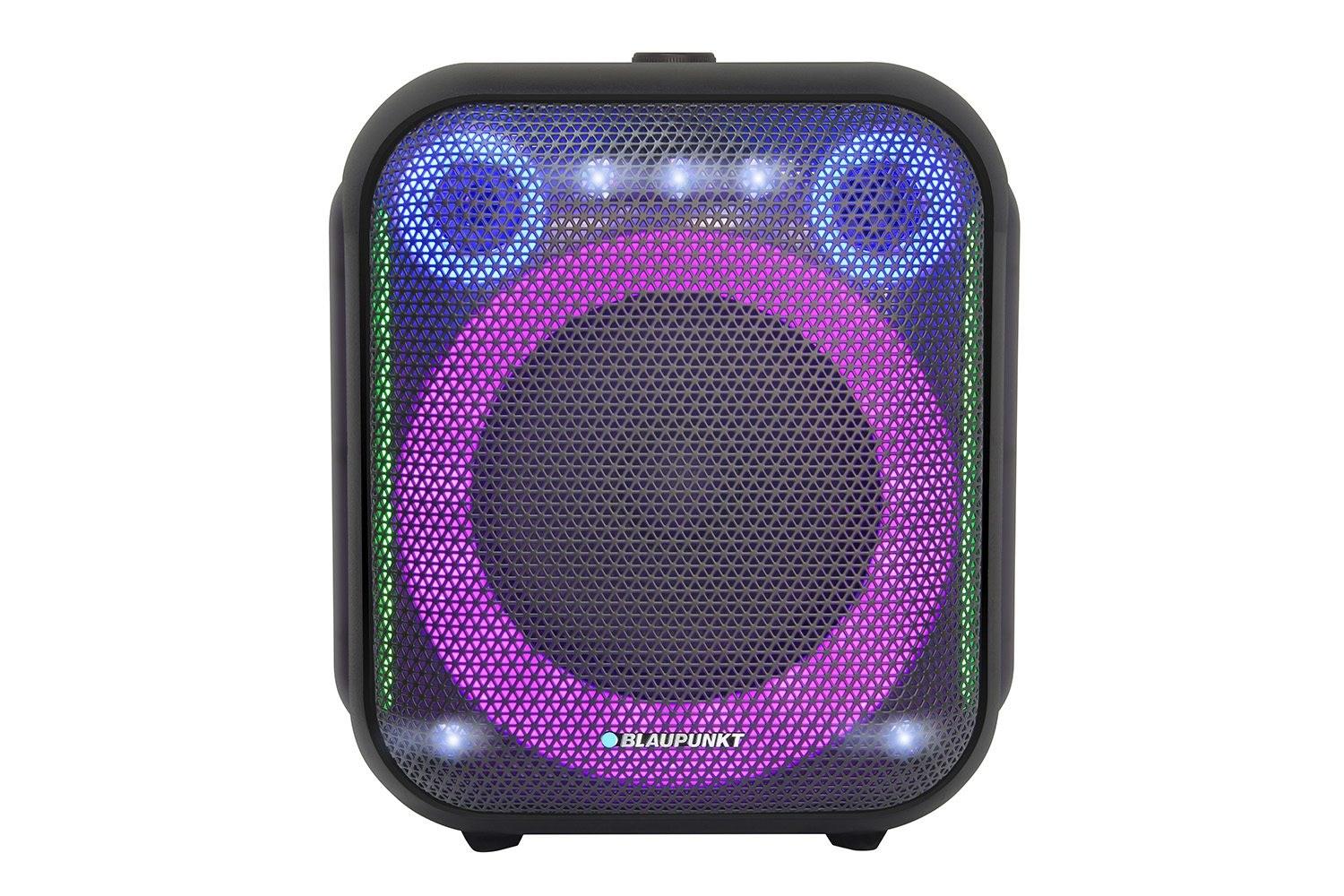 Blaupunkt PB6LED bærbar partyhøjttaler med Bluetooth, LED-lys og FM-radio - sort