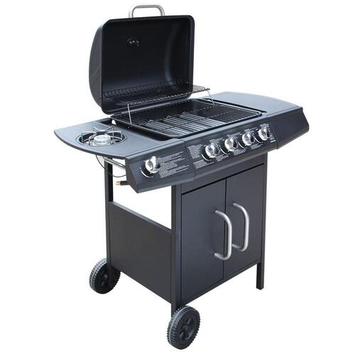 Gasgrill 4 + 1 grillzoner sort