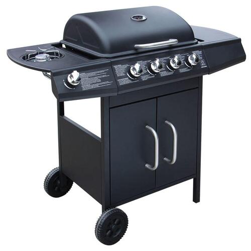 Gasgrill 4 + 1 grillzoner sort