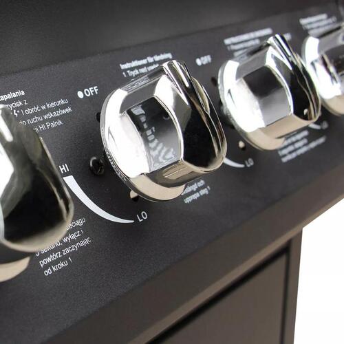 Gasgrill 4 + 1 grillzoner sort