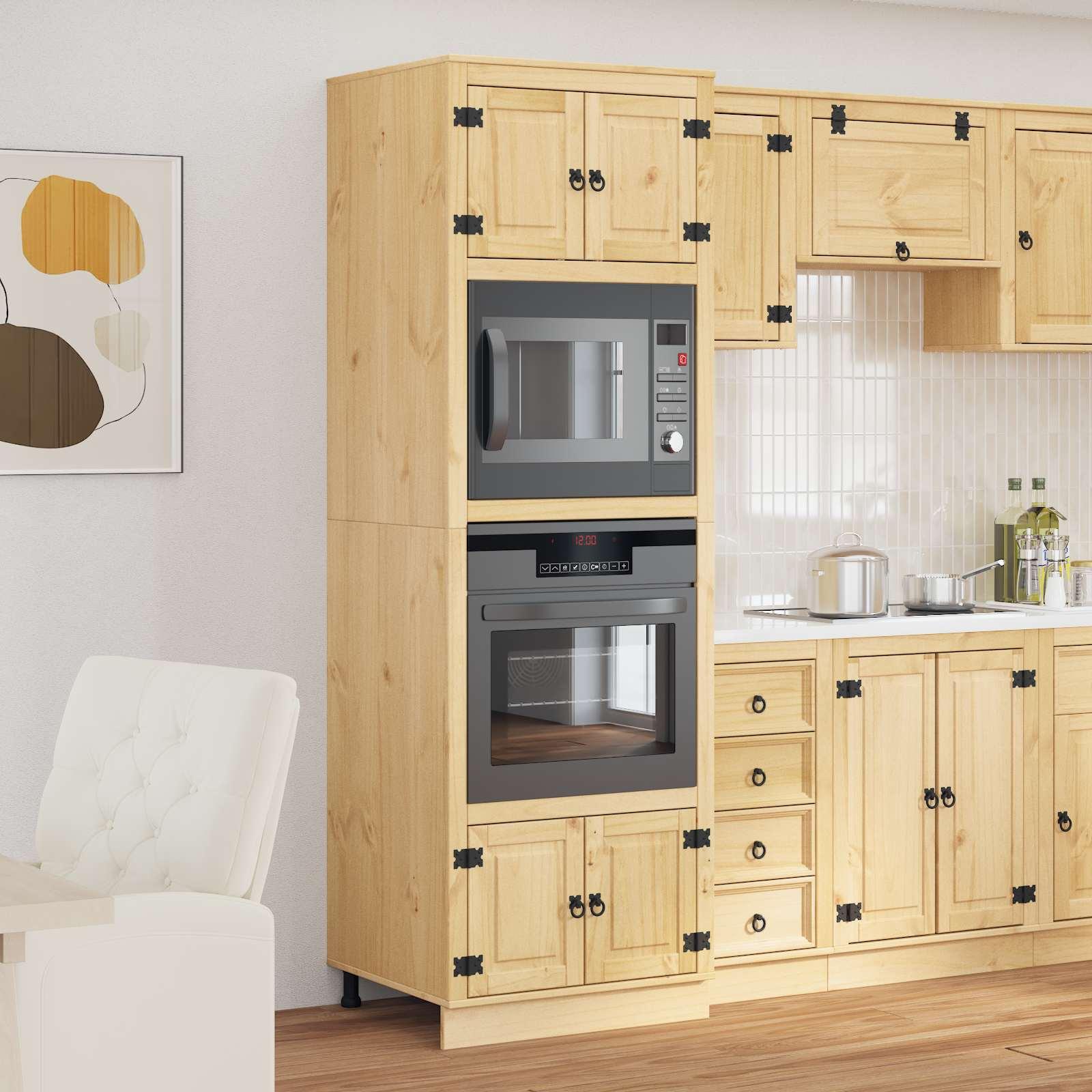 Kabinet med hylde Honning 60 x 32 x 40 cm Massiv fyrretræ billede