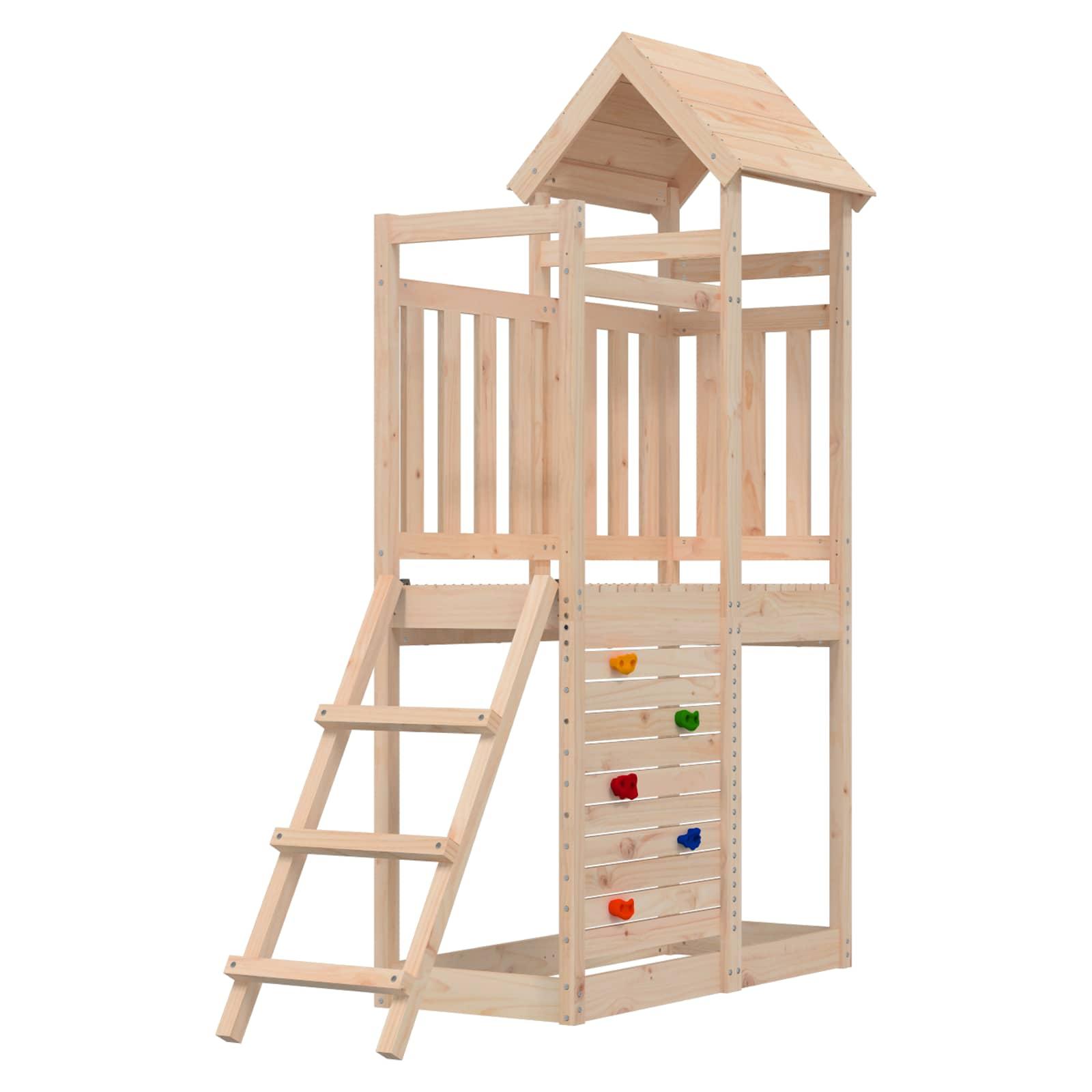 Legetårn Brun 110,5 x 52,5 x 214 cm Massiv fyrretræ billede
