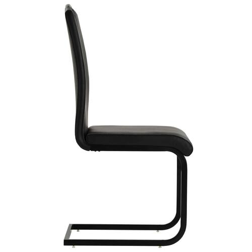 Spisebordsstole med cantilever 6 stk. kunstlæder sort
