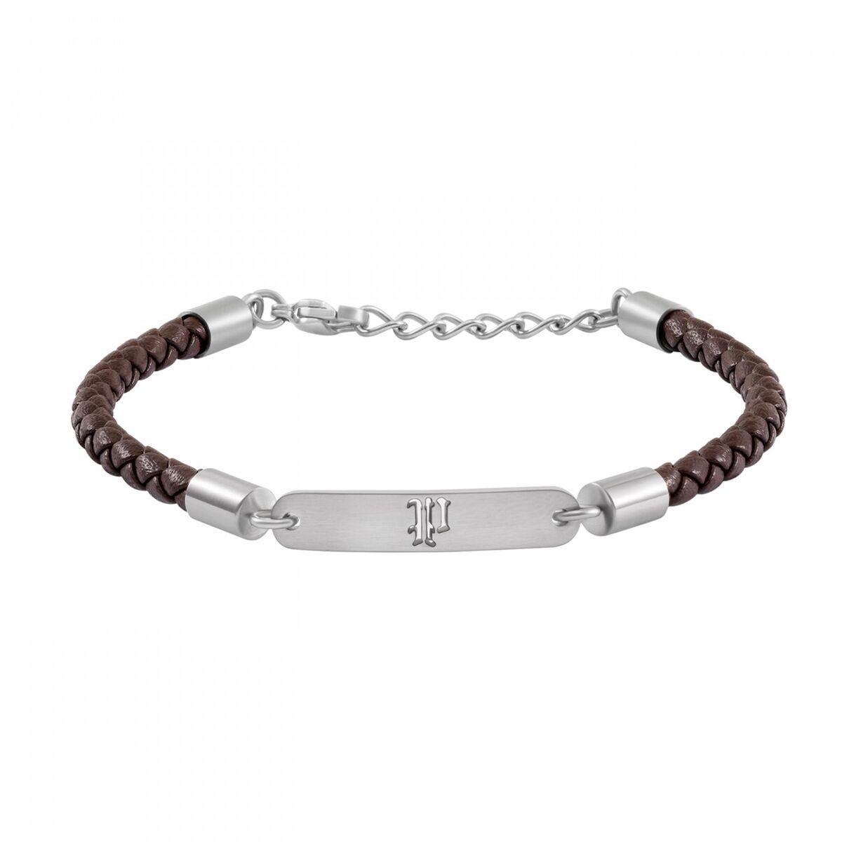 Police PEAGB0079303 armbånd til mænd - elegant flettet læder og stål billede