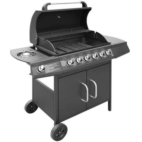 Gasgrill 6 + 1 grillzoner sort