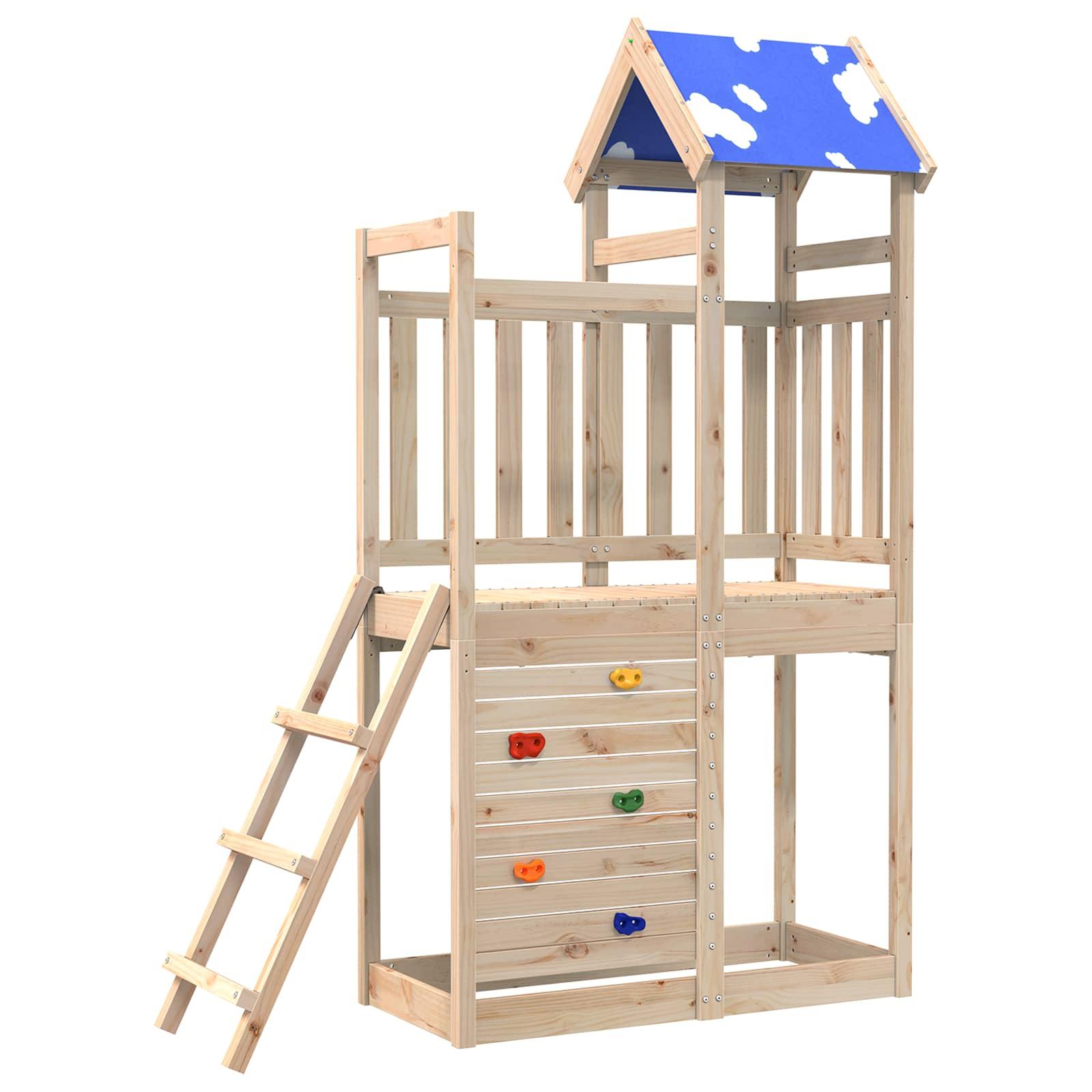 Legetårn Brun 110,5 x 52,5 x 215 cm Massiv fyrretræ billede