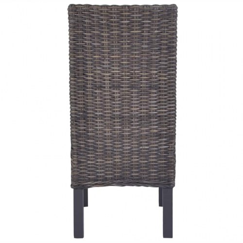Spisebordsstole 6 stk. kubu-rattan og mangotræ brun