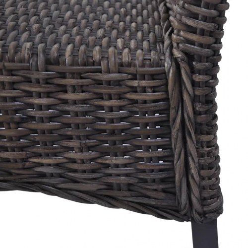 Spisebordsstole 6 stk. kubu-rattan og mangotræ brun