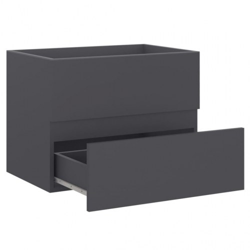 Badeværelsesmøbelsæt konstrueret træ grå