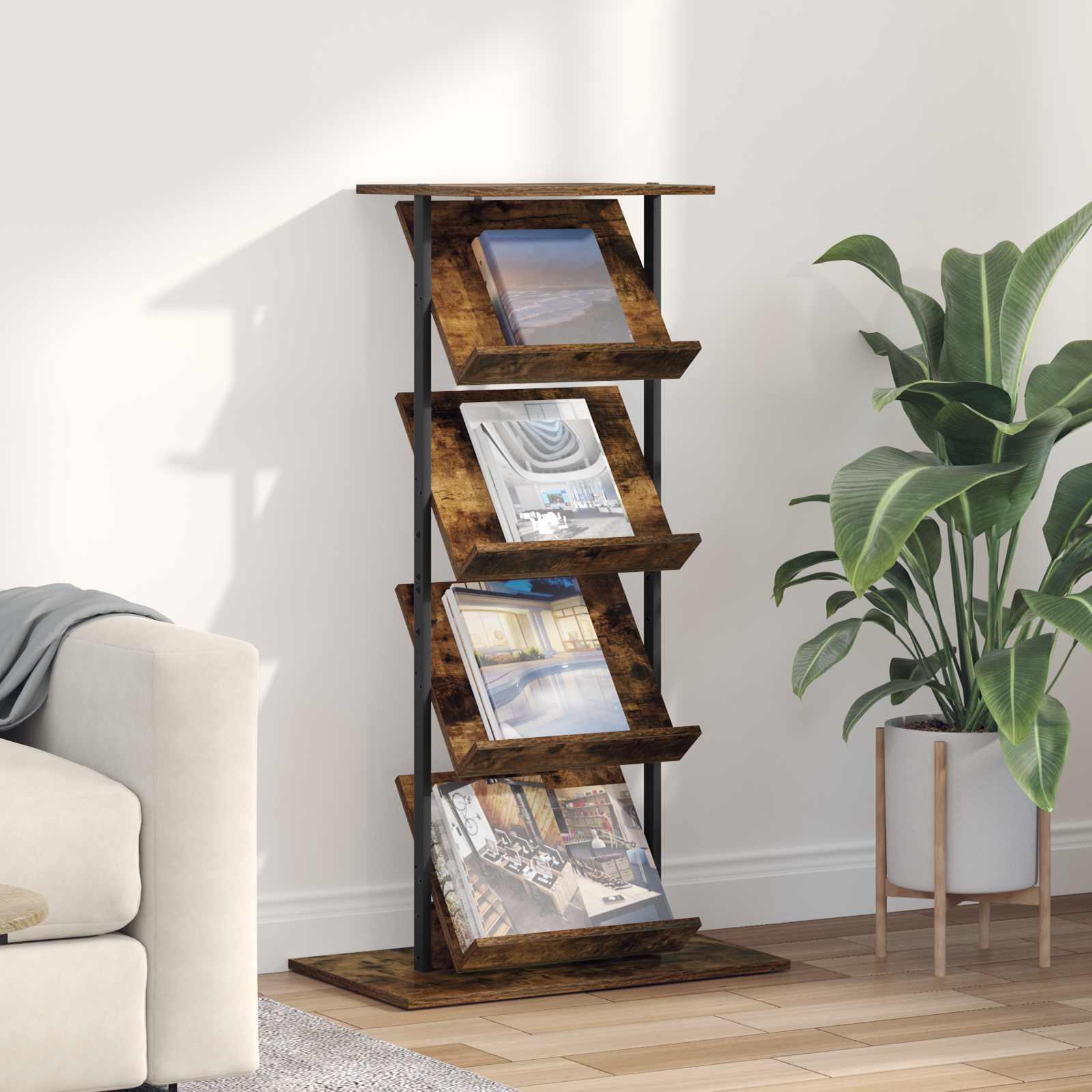 Magasin Rack Røget eg 68 x 40 x 123.5 cm Konstrueret træ billede